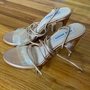 Steve Madden Pink Metallic Lace Up Heels Size 8